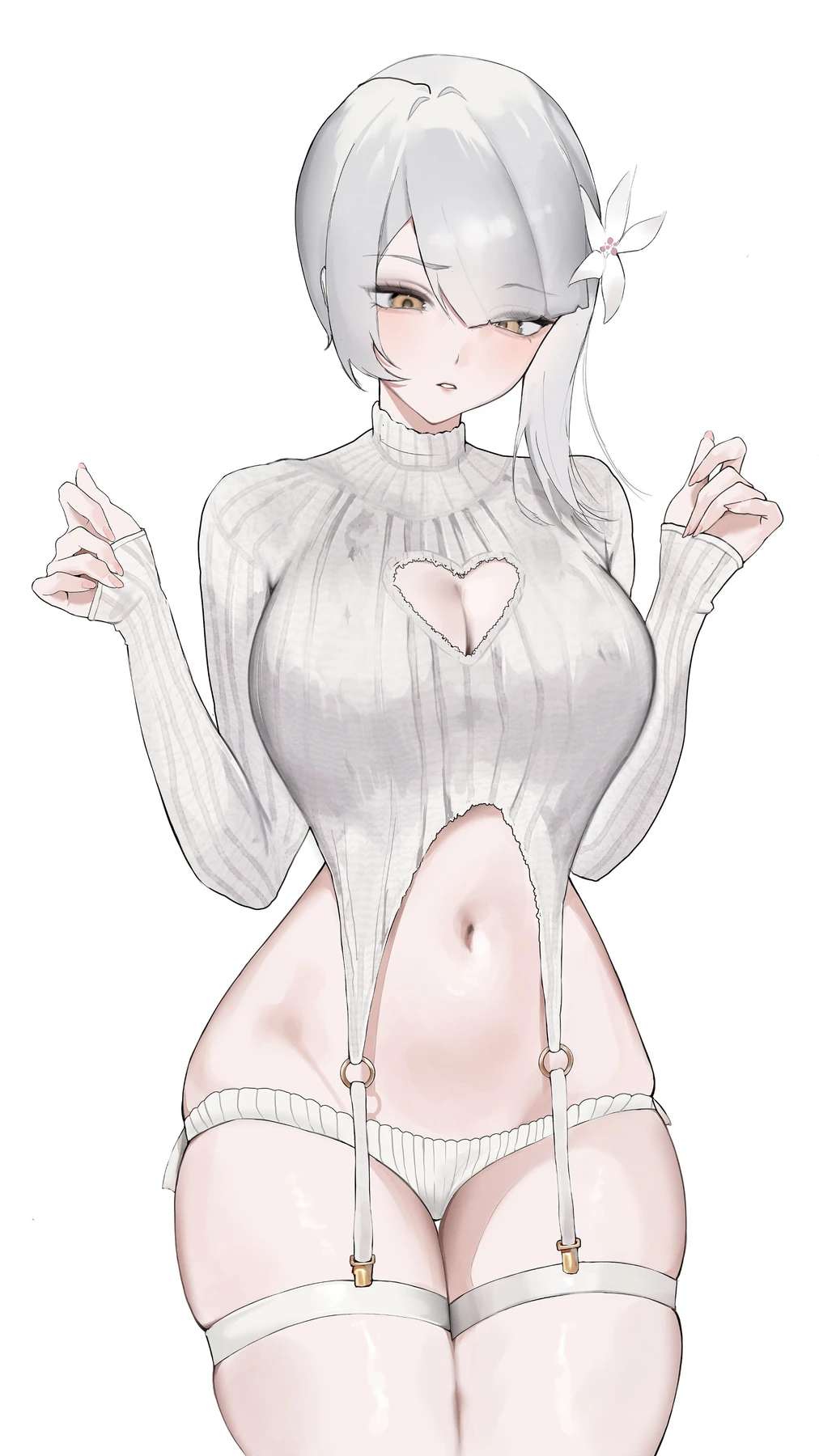 White-haired character in a pale outfit
